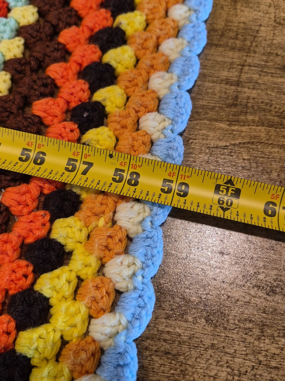 Handmade Multicolor Crochet Blanket - Vibrant Striped Throw